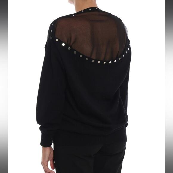 Alexander Wang Tulle Open Back Merino Wool Cardigan - Picture 2 of 9